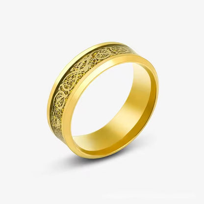 8mm Viking Stainless Steel Carbon Fiber Inlay Ring